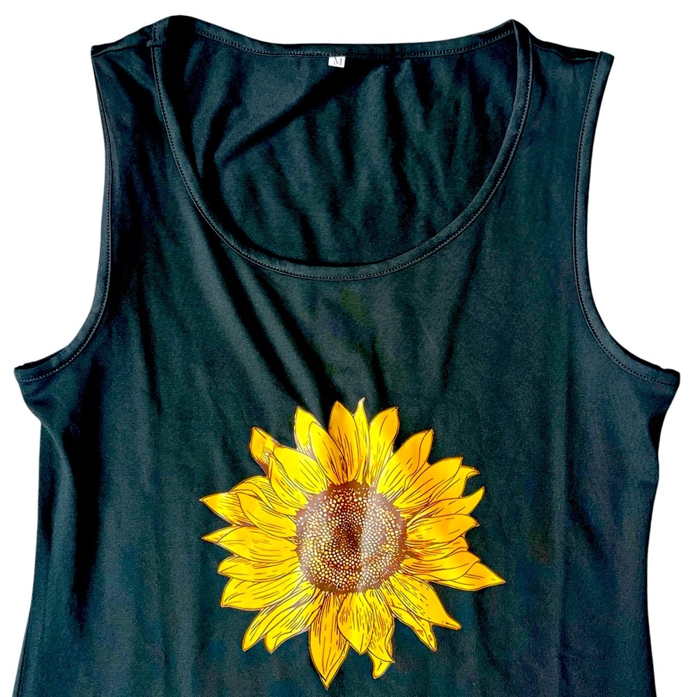 Boutique Black Sunflower Mini Tank Dress - Picture 4 of 7